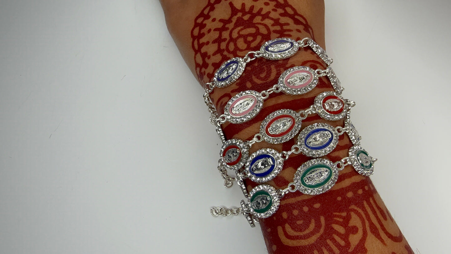 Silver Mary charm bracelets