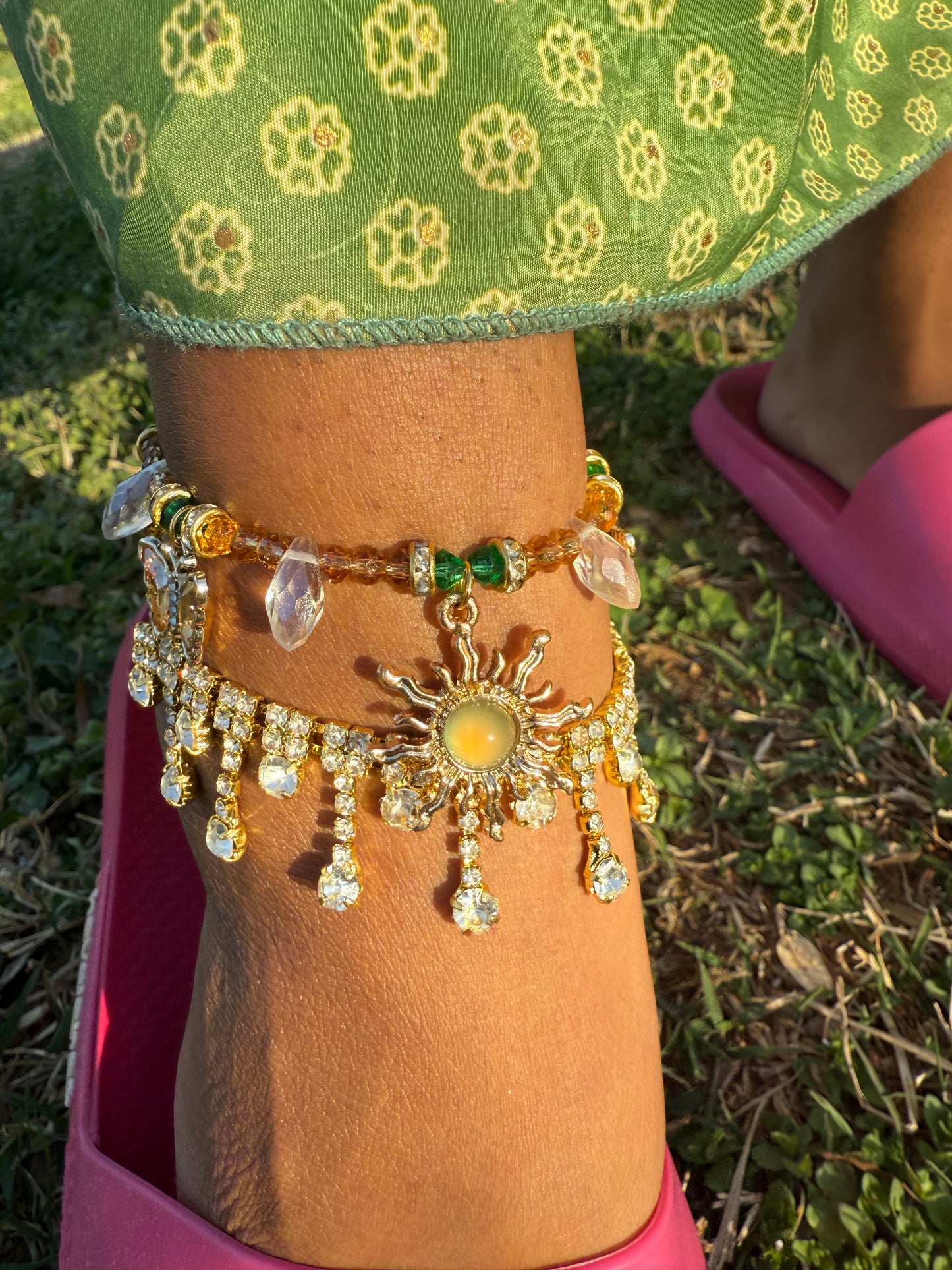Boho Green Sun Anklet/Bracelet✨