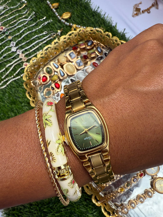 Olive Drift Gold Watch