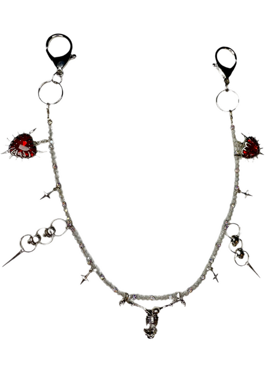 Crimson Skeleton Pocket Chain / Necklace / Bag Chain