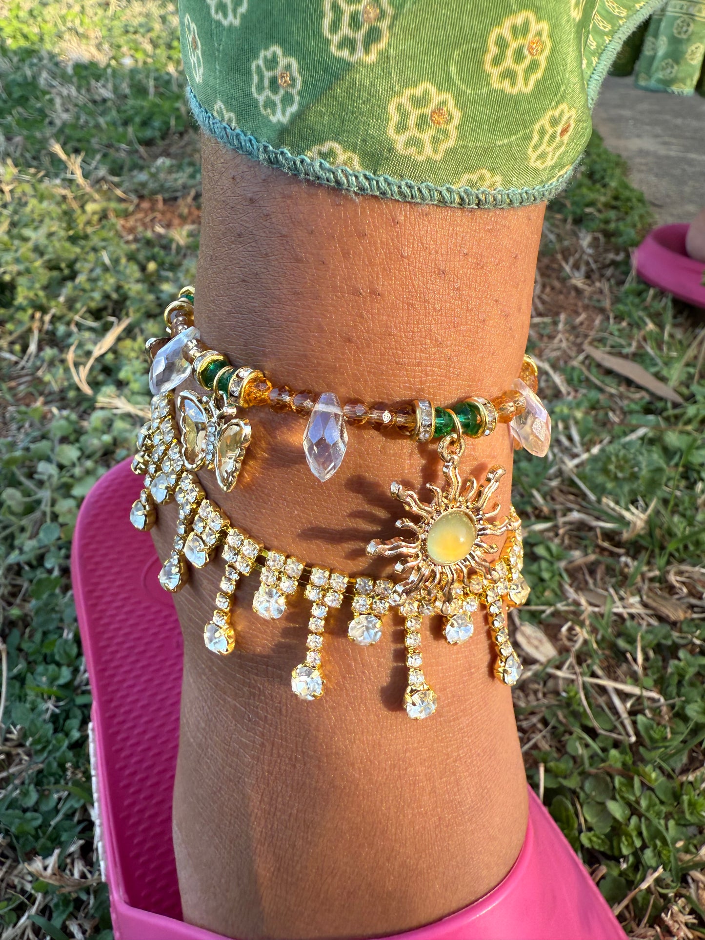 Boho Green Sun Anklet/Bracelet✨
